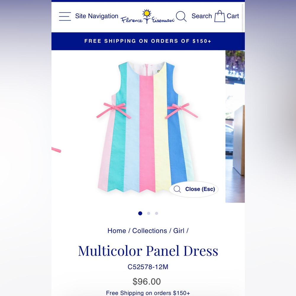 Florence Eiseman Pastel Panel Dress in Pink, Blue, Green, Yellow spring dress